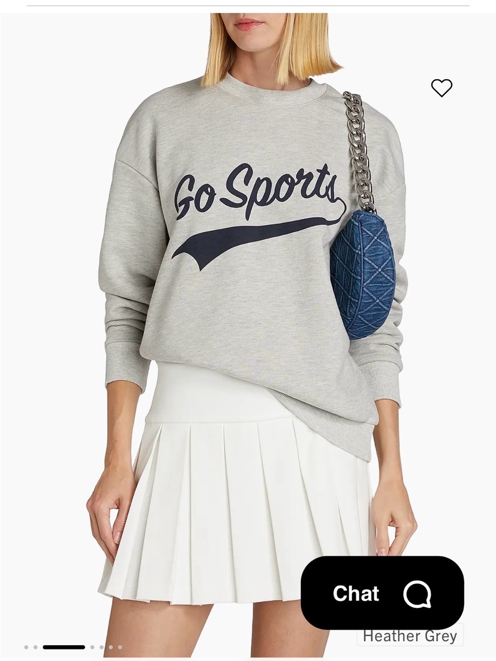 Favorite Daughter Heather Grey 'Go Sports' Pullover Sweatshirt with Navy Graphic